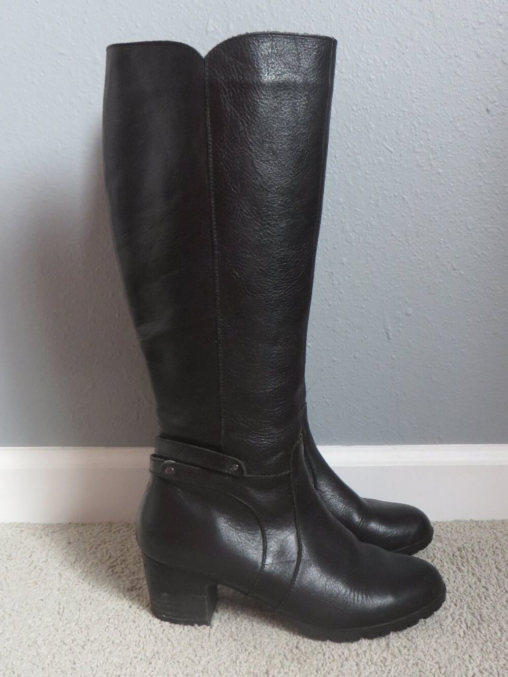 JAMBU Chai Womens Riding Tall Boots Size 6.5 Black Leather  #WJ17CHA01